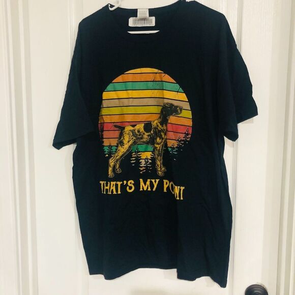 Fruit of the Loom‎ Men's Cotton Tee T-Shirt That's My Point Black Size XL - Picture 4 of 5